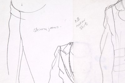 Lot 116 - A group of Julie Verhoeven for John Galliano fashion sketches, 'Honcho Woman' collection, Spring-Summer 1991