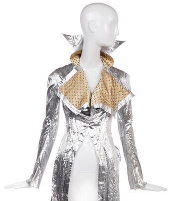 Lot 118 - A John Galliano 'silver-foil' frock coat, Josephine Bonaparte Meets Lolita' collection, Spring-Summer 1992