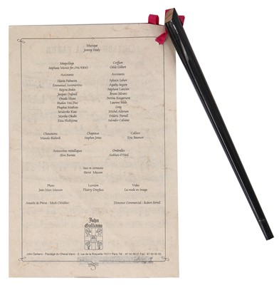 Lot 126 - A rare John Galliano show invitation, 'Ecole de Danse' collection, Spring-Summer 1996