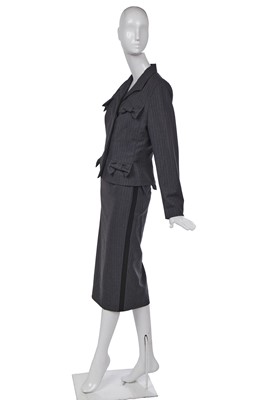 Lot 123 - A Givenchy by John Galliano pinstriped grey wool suit, Autumn-Winter 1996-97