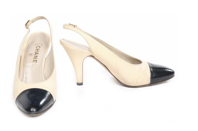 Lot 23 - Four pairs of Chanel leather shoes, probably...