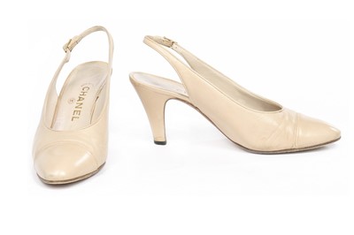 Lot 23 - Four pairs of Chanel leather shoes, probably...
