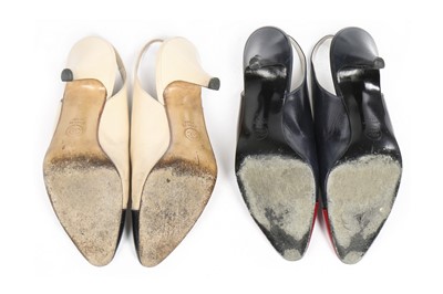 Lot 23 - Four pairs of Chanel leather shoes, probably...
