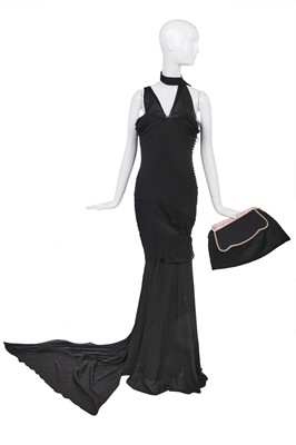 Lot 121 - A John Galliano black chiffon bias-cut evening gown, circa 2002