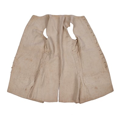 Lot 213 - A gentleman's quilted linen waistcoat, 1730s