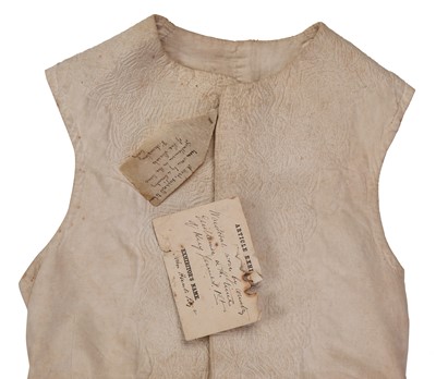 Lot 213 - A gentleman's quilted linen waistcoat, 1730s