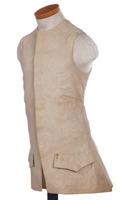 Lot 213 - A gentleman's quilted linen waistcoat, 1730s