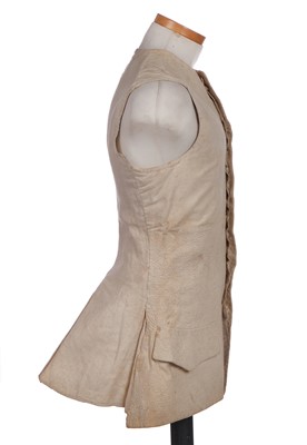 Lot 213 - A gentleman's quilted linen waistcoat, 1730s