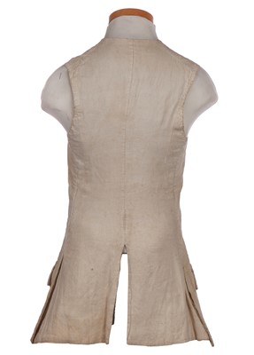 Lot 213 - A gentleman's quilted linen waistcoat, 1730s