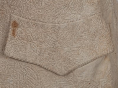 Lot 213 - A gentleman's quilted linen waistcoat, 1730s