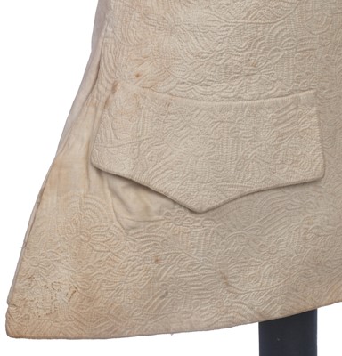 Lot 213 - A gentleman's quilted linen waistcoat, 1730s