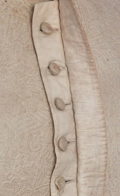 Lot 213 - A gentleman's quilted linen waistcoat, 1730s