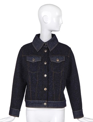 Lot 151 - A Chanel denim and fantasy tweed jacket, probably pre-collection Spring-Summer 2018