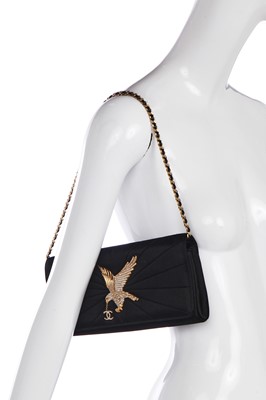 Lot 175 - A Chanel sun-beam quilted black satin evening bag, Spring-Summer 2001