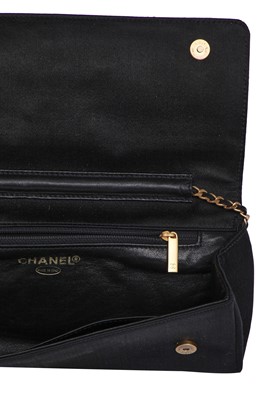 Lot 175 - A Chanel sun-beam quilted black satin evening bag, Spring-Summer 2001