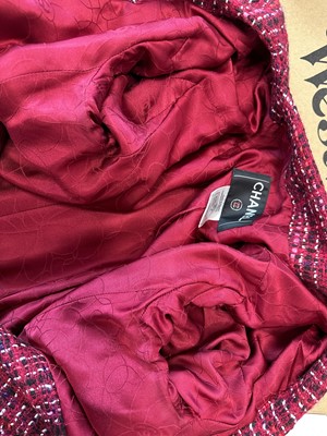 Lot 172 - A Chanel cranberry-red tweed coat, Autumn-Winter 2001-02