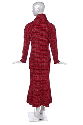 Lot 172 - A Chanel cranberry-red tweed coat, Autumn-Winter 2001-02