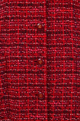 Lot 172 - A Chanel cranberry-red tweed coat, Autumn-Winter 2001-02