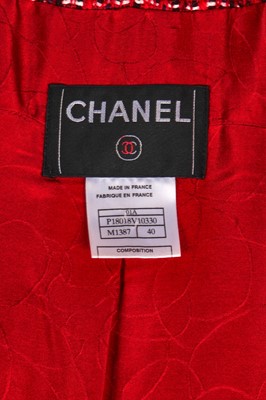 Lot 172 - A Chanel cranberry-red tweed coat, Autumn-Winter 2001-02