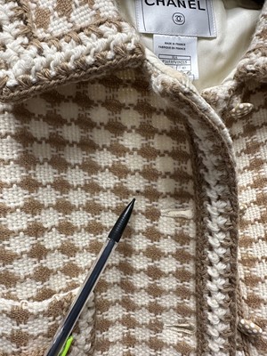Lot 154 - A Chanel butterscotch-herringbone tweed jacket, Autumn-Winter 2000