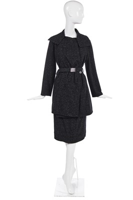 Lot 157 - A Chanel flecked charcoal-grey cashmere suit, Autumn-Winter 1999-2000
