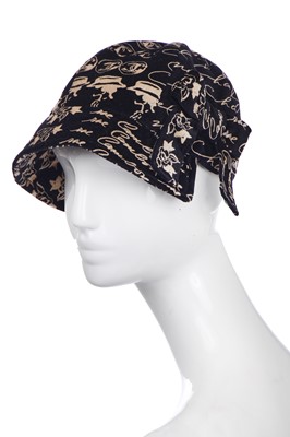 Lot 150 - A Chanel printed velvet hat, early 2000s