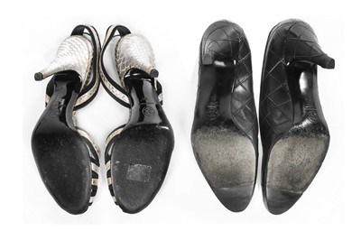 Lot 24 - Four pairs of black Chanel shoes, 1990s-modern,...