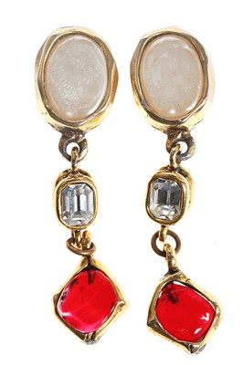 Lot 13 - A pair of Chanel by Gripoix clip-on earrings, 1980s