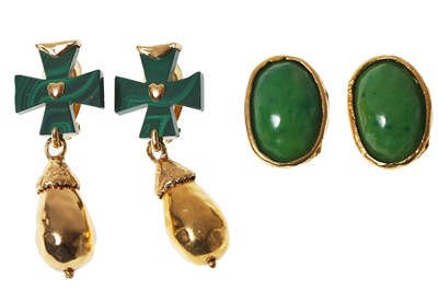 Lot 69 - Six pairs of good Yves Saint Laurent clip-on earrings, 1980s-90s