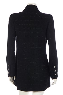 Lot 17 - A Chanel black wool jacket flecked with lurex stripes, Autumn-Winter 1995-96