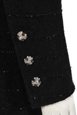 Lot 17 - A Chanel black wool jacket flecked with lurex stripes, Autumn-Winter 1995-96