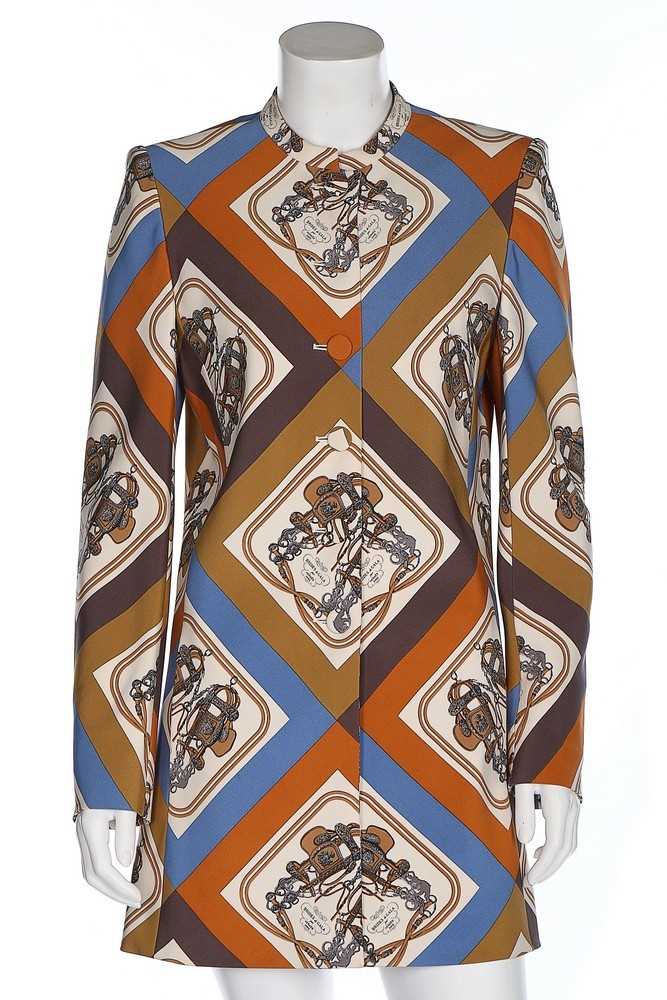 Lot 26 - An Hermès 'Brides de Gala' printed silk jacket,...
