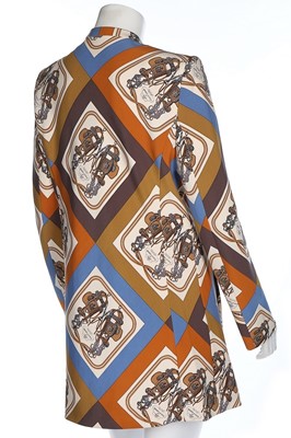 Lot 26 - An Hermès 'Brides de Gala' printed silk jacket,...