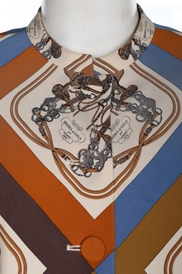 Lot 26 - An Hermès 'Brides de Gala' printed silk jacket,...