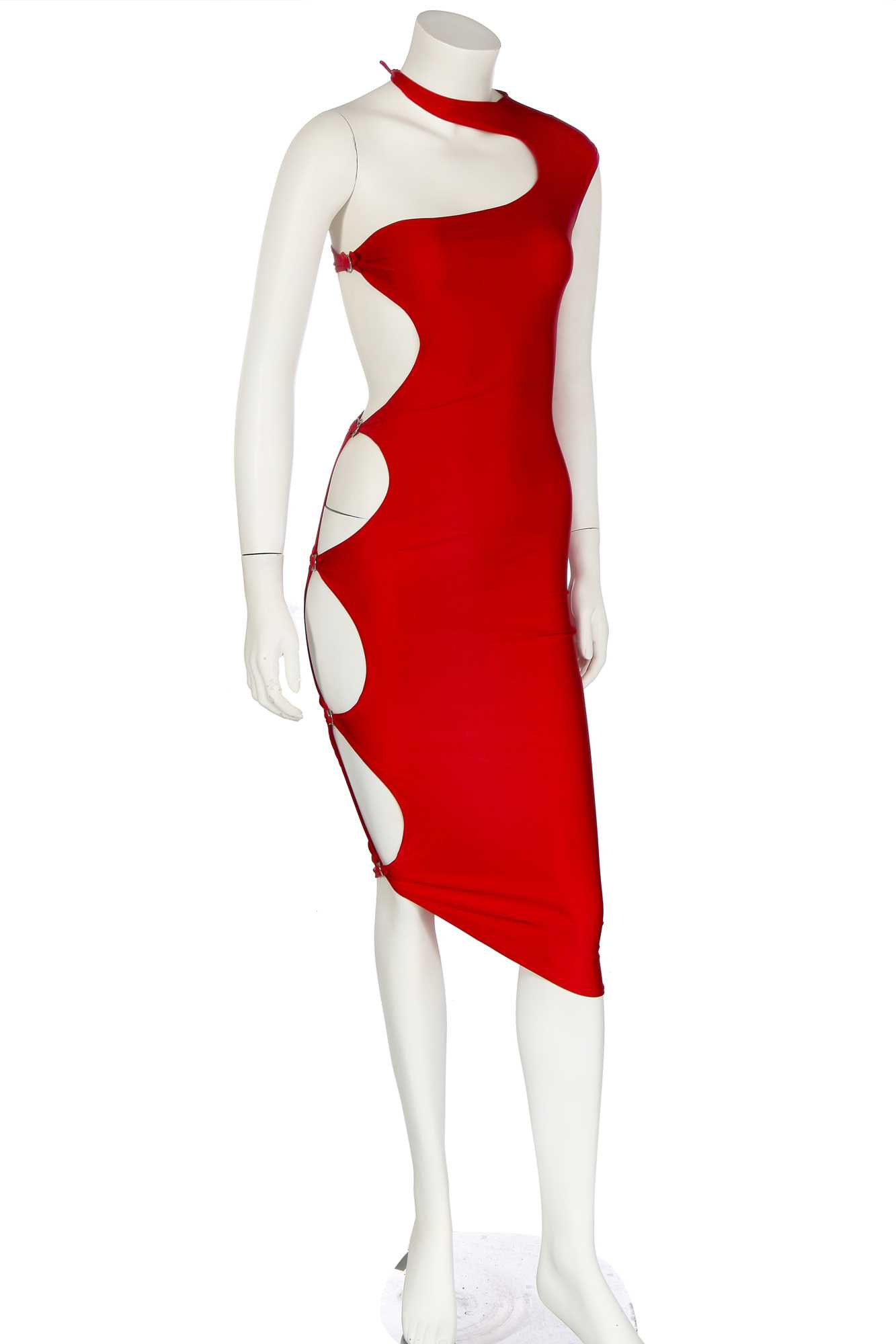 Lot 245 - A Swanky Modes red lycra 'Amorphous' dress, circa 1978