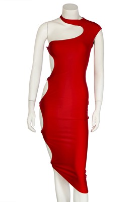 Lot 245 - A Swanky Modes red lycra 'Amorphous' dress, circa 1978