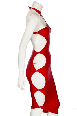 Lot 245 - A Swanky Modes red lycra 'Amorphous' dress, circa 1978
