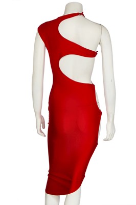 Lot 245 - A Swanky Modes red lycra 'Amorphous' dress, circa 1978