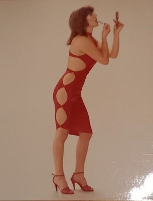 Lot 245 - A Swanky Modes red lycra 'Amorphous' dress, circa 1978