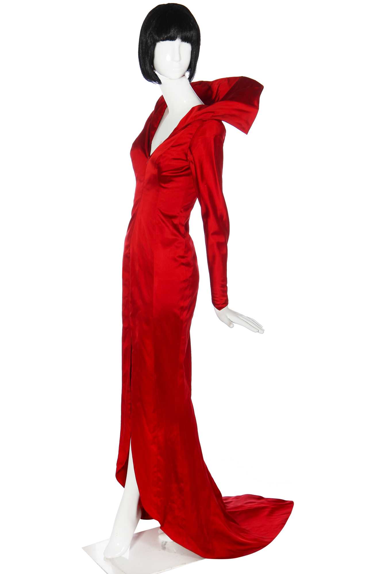 Lot 96 - Mystic Meg's bespoke Isabell Kristensen red satin gown, circa 1995