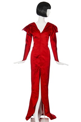 Lot 96 - Mystic Meg's bespoke Isabell Kristensen red satin gown, circa 1995