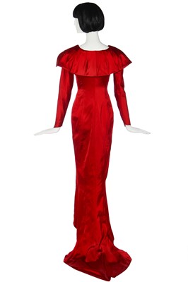 Lot 96 - Mystic Meg's bespoke Isabell Kristensen red satin gown, circa 1995