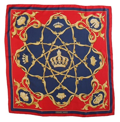 Lot 27 - Four Hermès printed silk scarves, 1980s-90s,...
