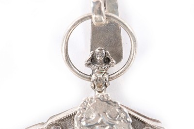 Lot 93 - A beaded purse with ornate continental silver...
