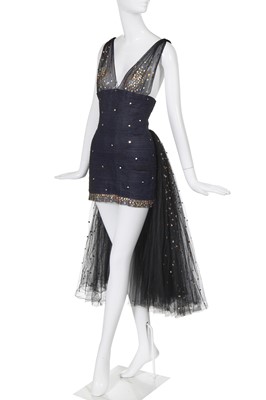 Lot 36 - A Chanel by Karl Lagerfeld couture midnight blue tulle cocktail gown, Autumn-Winter 1993-94