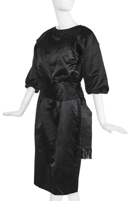Lot 306 - A Christian Dior black satin cocktail dress, circa 1960