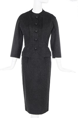 Lot 110 - A Christian Dior couture afternoon dress, 'Y' line, Autumn-Winter, 1955-56
