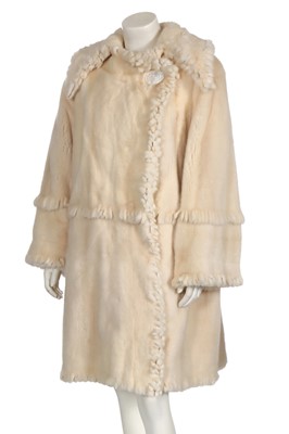 Lot 333 - A Zandra Rhodes reversible white mink coat, 1970s