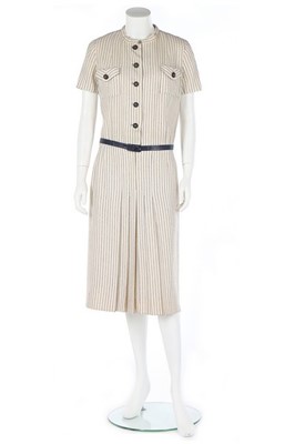 Lot 244 - A Chanel couture summer dress with navy...