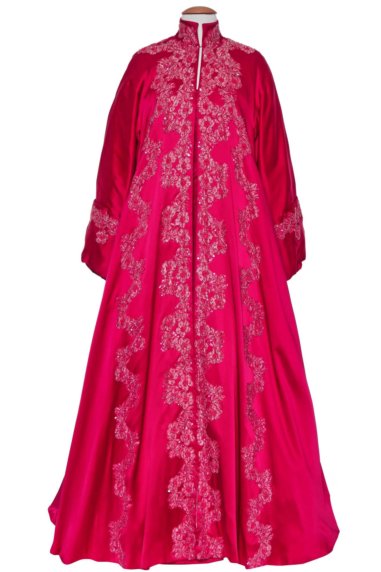 Lot 64 - Madonna's pink satin evening coat worn in the role of Eva Peron, for the film 'Evita', 1996